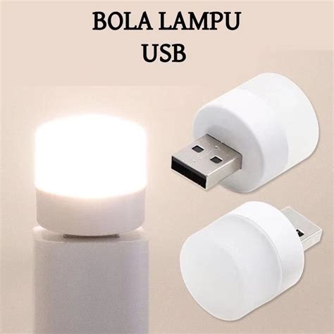 Jual Lampu Mini LED USB Night Light Bulat Lampu Baca Tidur Travel