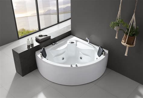 China Two Persons High Quality Acrylic Corner Whirlpool Soaking Hot Tub Jaccuzi China Bathtub