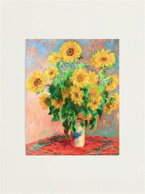 Lámina fotográfica Ramo de girasoles Pintura de Claude Monet