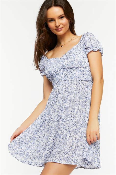 Ditsy Floral Puff Sleeve Mini Dress