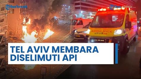 Penampakan Tel Aviv Seusai Dihantam 100 Rudal Fateh 110 Hizbullah Api