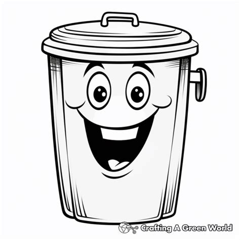 Trash Can Coloring Pages Free And Printable