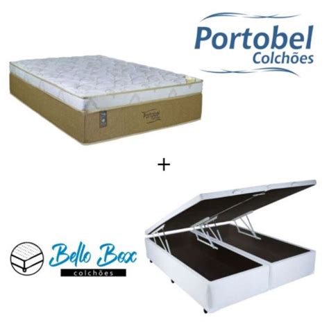 Cama Box Ba Queen Sint Tico Branco Colch O Portobel Vicenza