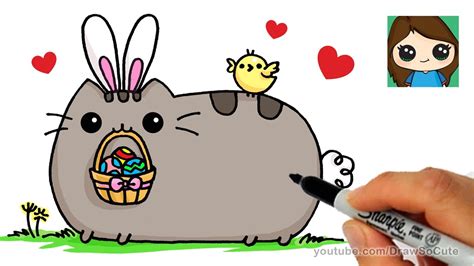 How To Draw Pusheen Easter Easy Youtube