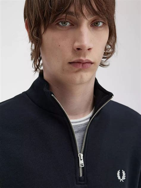 Fred Perry Half Zip Sweatshirt, 608 at John Lewis & Partners