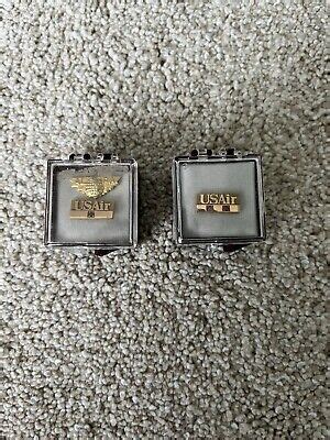 Lot Of Us Air Airline Pilot Anniversary Lapel Pin Gold Ruby Tie Tack