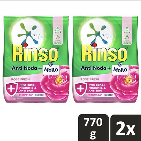 Jual Rinso Molto Deterjen Bubuk Rose Fresh G Isi Bak Mandi