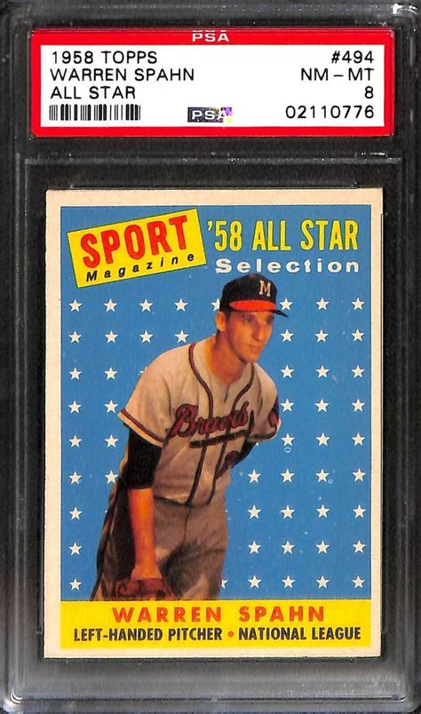 Topps Warren Spahn Psa Nm Mt Ebay