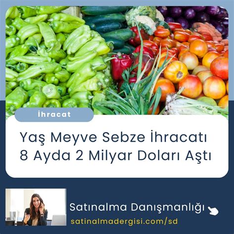 Yaş Meyve Sebze İhracatı 8 Ayda 2 Milyar Doları Aştı Satınalma Dergisi