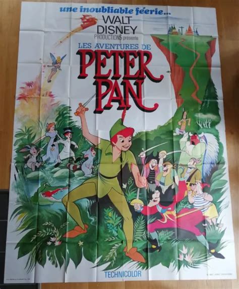 Peter Pan Walt Disney Affiche Cinema Originale X Cm Panneaux