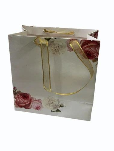 White Base Floral Printed Paper Gift Bag Capacity Kg At Rs