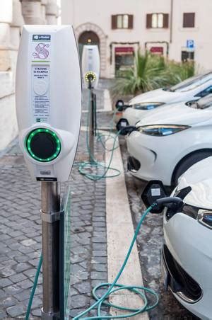 Phevs and E-Cars charging station in the streets of Rome, Italy ...