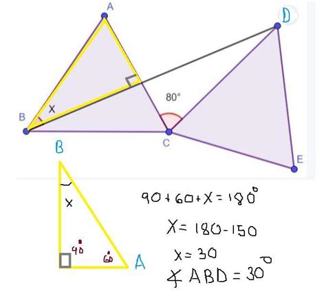 En la figura ABC y CDE son dos triángulos equiláteros iguales Si el