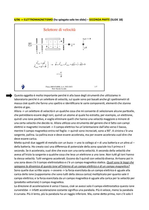 Lezione Del Giugno Lezioni Di Fisica Appunti Presi A Lezione