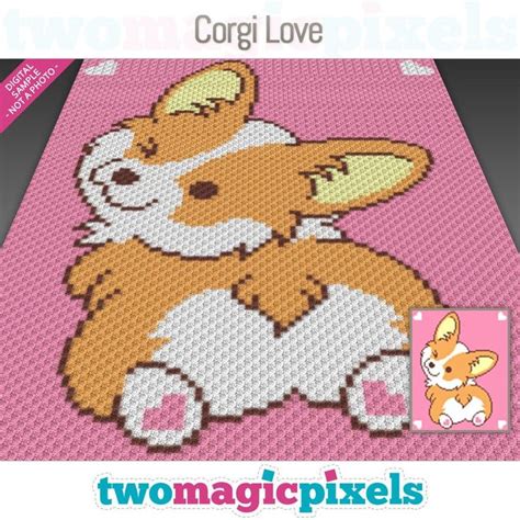 Corgi Love Graph For Crochet C C Mini C C Sc Hdc Dc Tss Cross