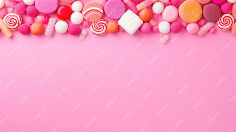 Premium Photo Mixed Collection Of Colorful Candy On Pink Background