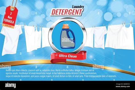 Laundry Detergent Ads Template With Package Design White Clothes And