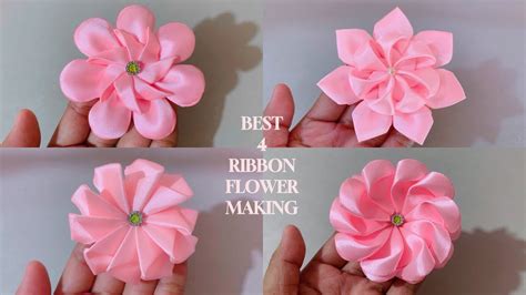 Best 4 Beautiful Ribbon Flower Making Idea Amazing Ribbon Crafts