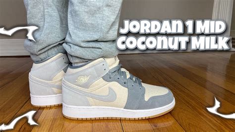 Jordan Mid Coconut Milk Particle Grey Review On Feet Youtube