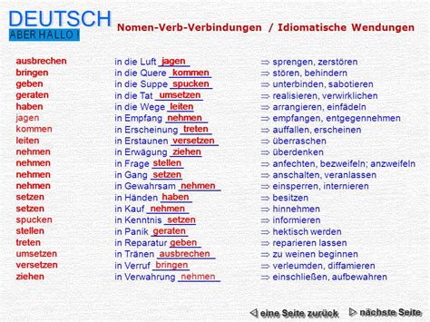 Nomen Verb Verbindungen