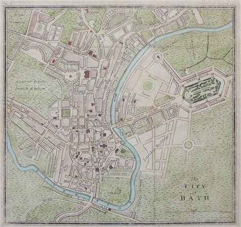 Antique Maps Of Bath In Somerset