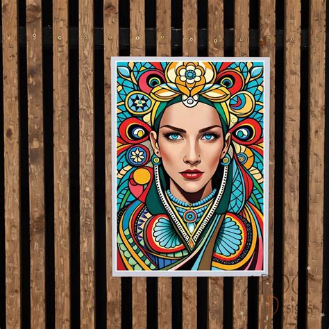 Colorful Abstract Woman Face Print Printable Face Art Woman Face Wall Decor Boho Home Decor