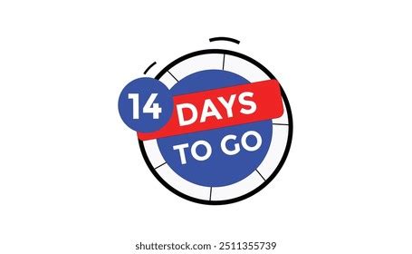 14 Days Go Countdown Number Banner Stock Vector Royalty Free