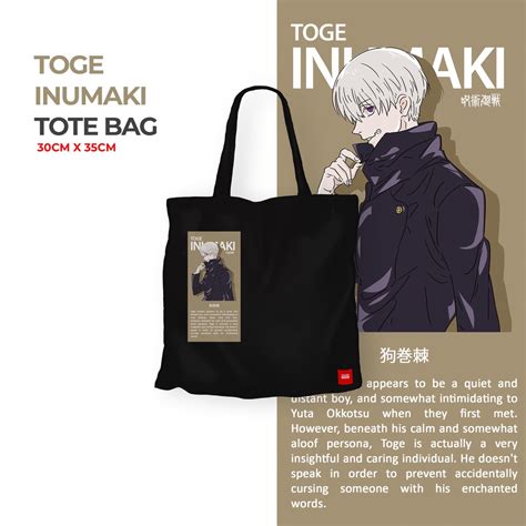 Tote BAG Canvas JUJUTSU KAISEN TOGE INUMAKI GOJO SATORU ANIME SUKUNA