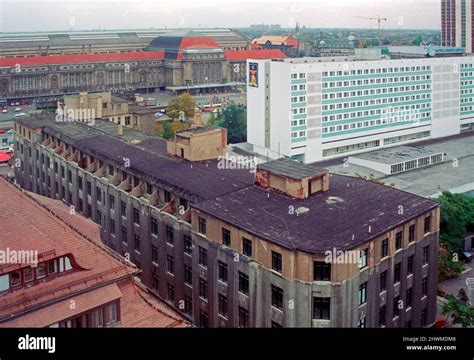 View Of Main Train Station Across Roofs Leipzig October 17 1992