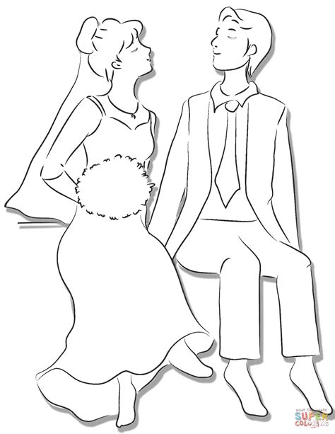 Bride And Groom Coloring Page Free Printable Coloring Pages