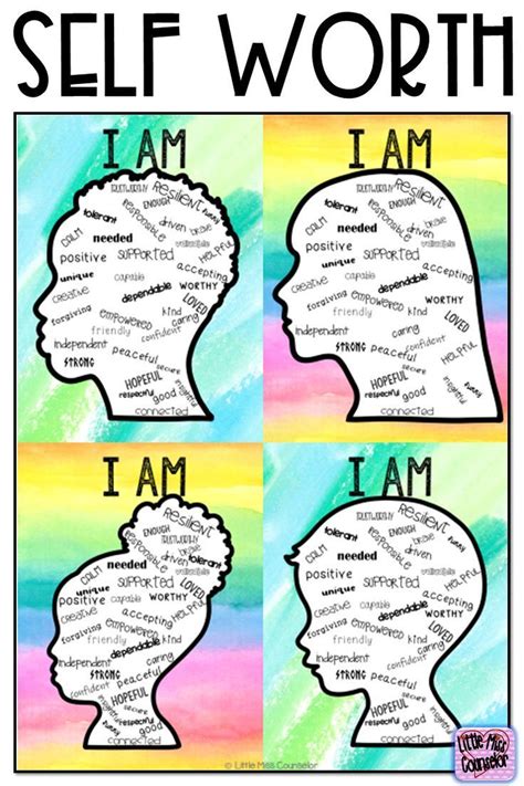 Self Worth "I Am" Posters and Writing with Editable Text for School ...