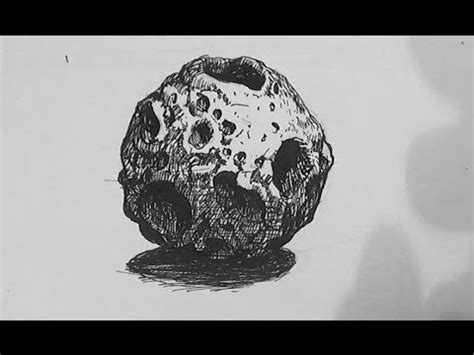 Pen And Ink Texture Challenge How To Draw An Asteroid Youtube