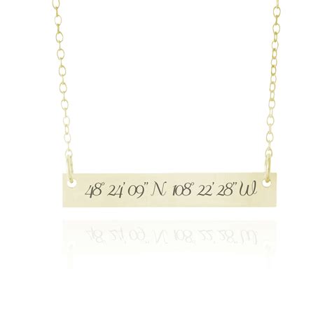 Gold Bar Necklace With Coordinates | Sincerely Silver