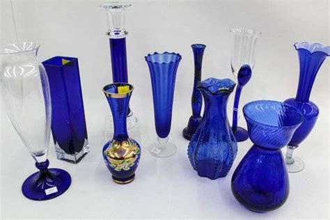 Cobalt Blue Glass Collection Includes Vintage Czech Bohemian Cobalt