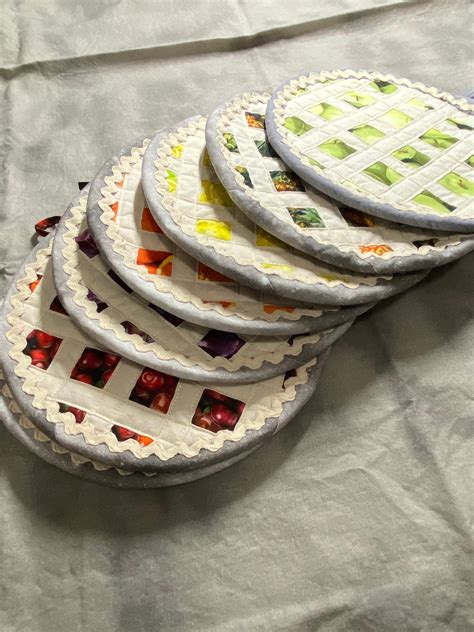 9 Pie Potholder Hot Pad With Matching Loop Etsy