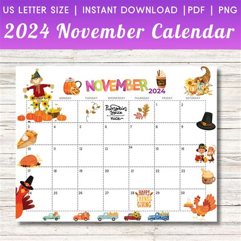 Printable Calendar November Girls Calendar Printable