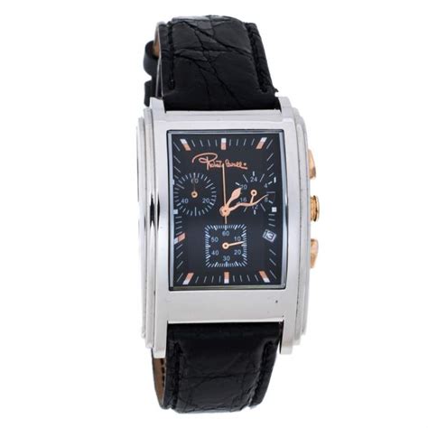 Roberto Cavalli Black Stainless Steel And Leather ESON R7251955035 Men