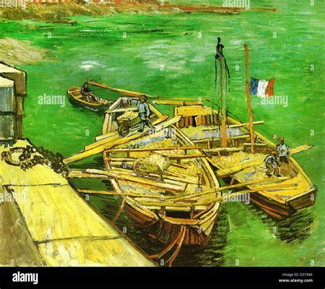 Vincent Van Gogh Quay With Men Unloading Sand Barges 1888 Post