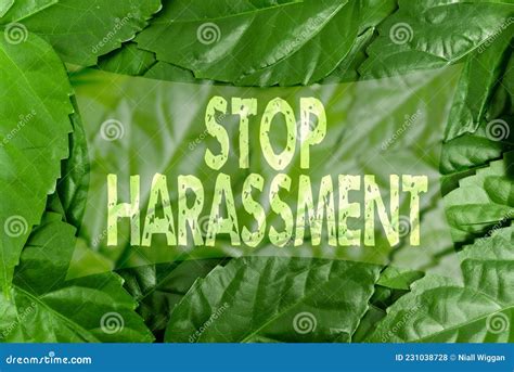 Hand Writing Sign Stop Harassment Business Overview Prevent The