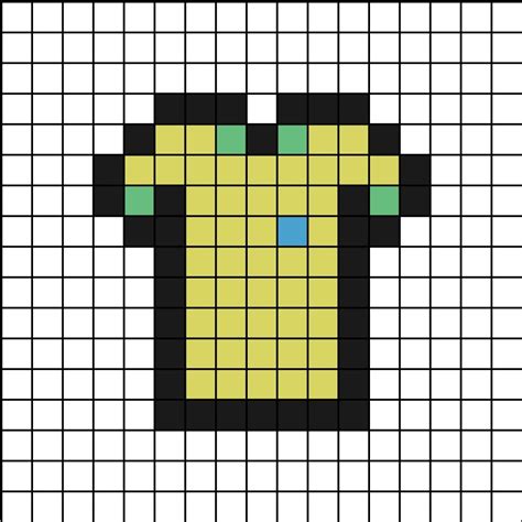 Brasil Futebol Home Shirt Pixel Art Caricaturas fácil de dibujar