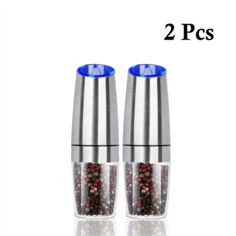 Kitcheniva Electric Gravity Salt Pepper Grinder Mill Set Of 2 Silver Set Of 2 Fred Meyer