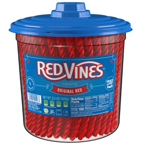 Red Vines Bulk Jar Original Red Licorice Candy Twists, 3.5 lb - King ...