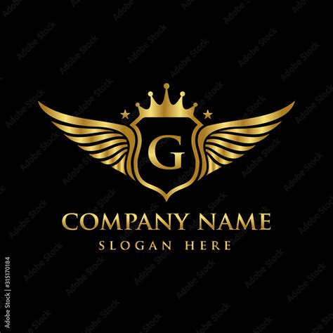 Luxury royal wing Letter G crest Gold color Logo vector, Victory logo ...