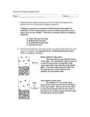 Fillable Online Genchem1 Chem Okstate Solutions Colligative Properties