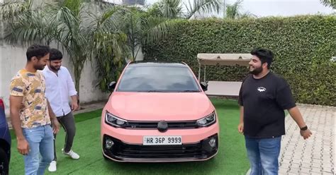 Indias First Volkswagen Virtus Gt To Get Peach Colour Body Wrap This