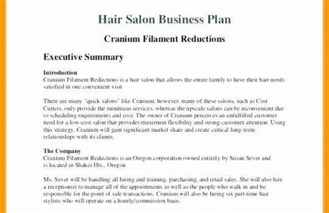 20 Salon Business Plan Template Hair Salon Business Plan Salon