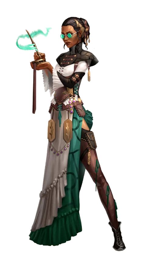 Female Human Occultist Pathfinder Pfrpg Dnd Dandd D20 Fantasy Character Design Cartoon Rpg