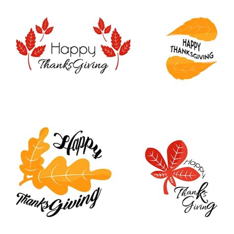 Free Vector | Thanksgiving logo collection