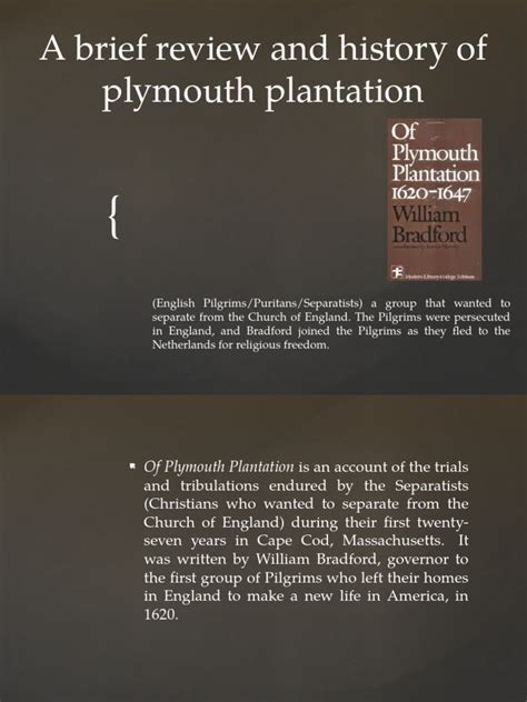 Of Plymouth Plantation | PDF | Plymouth Colony | Pilgrim Fathers