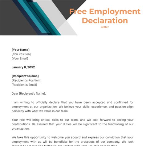 Free Employment Letter Templates And Examples Edit Online And Download